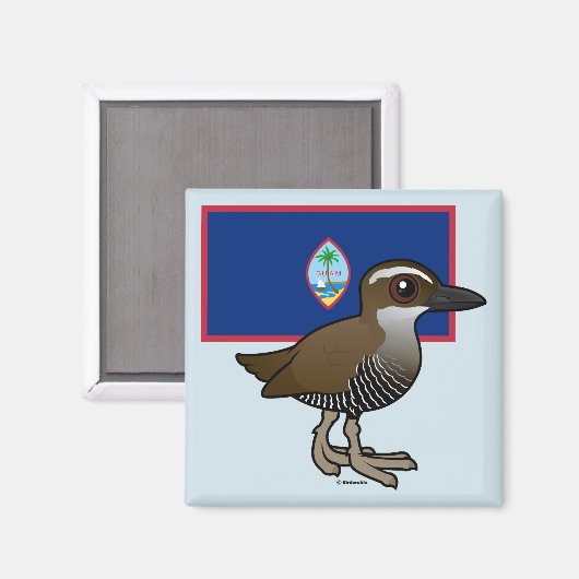 Guam Rail mit Flagge Magnet (Vorderseite/Rückseite)