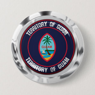 Guam Round Emblem Button