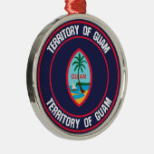 Guam Round Emblem Ornament Aus Metall (Rechts)