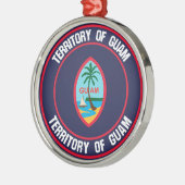 Guam Round Emblem Ornament Aus Metall (Links)