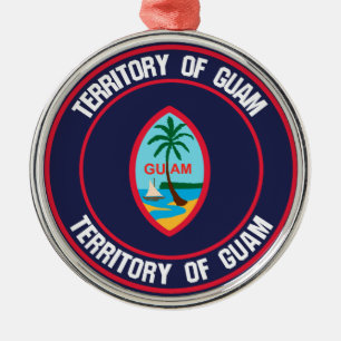 Guam Round Emblem Ornament Aus Metall