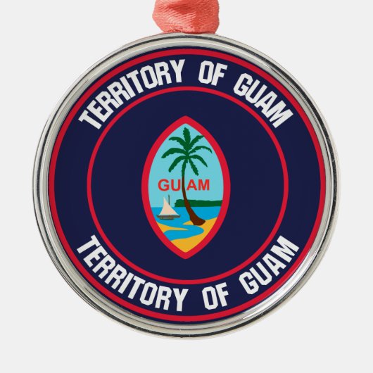 Guam Round Emblem Ornament Aus Metall (Vorne)