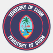 Guam Round Emblem Runder Aufkleber (Vorderseite)