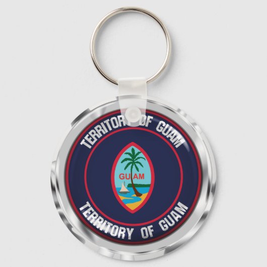 Guam Round Emblem Schlüsselanhänger (Vorderseite)