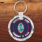 Guam Round Emblem Schlüsselanhänger (Vorderseite)