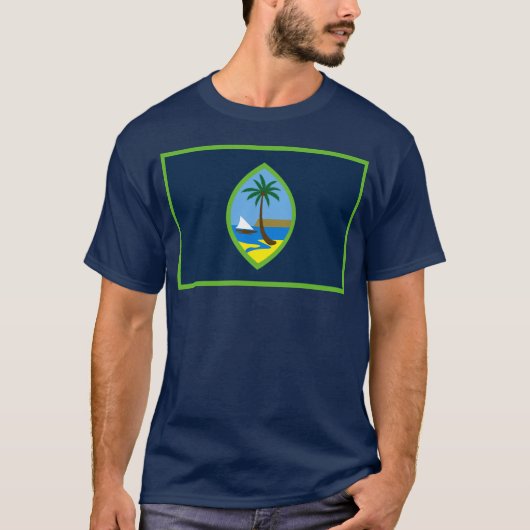 GUAM RUN 671 Guahan USA Flag Siegel Green T-Shirt (Vorderseite)