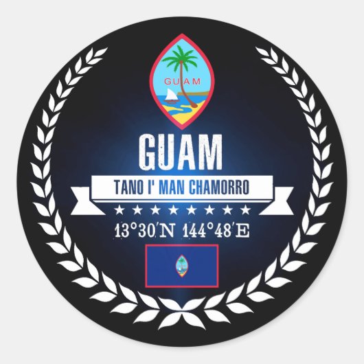 Guam Runder Aufkleber (Vorderseite)