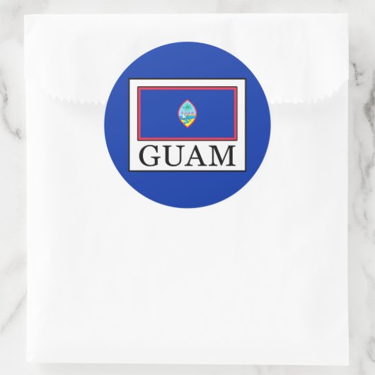 Guam Runder Aufkleber (Tasche)