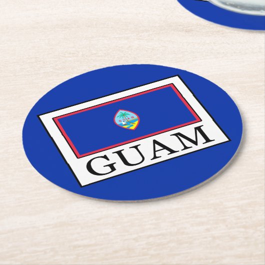 Guam Runder Pappuntersetzer (Angewinkelt)