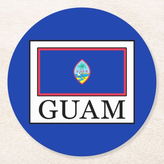 Guam Runder Pappuntersetzer (Vorderseite)