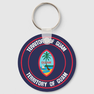 Guam-Rundes Emblem Schlüsselanhänger