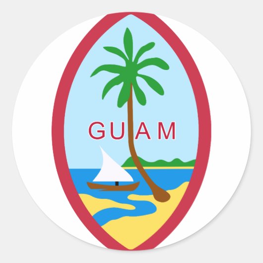 Guam Siegel GU Runder Aufkleber (Vorderseite)