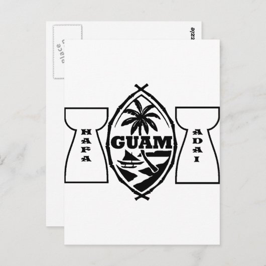 Guam-Siegel mit Latstein Postkarte (Vorne/Hinten)