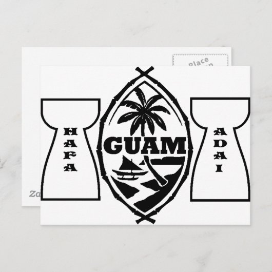 Guam-Siegel mit Latstein Postkarte (Vorne/Hinten)