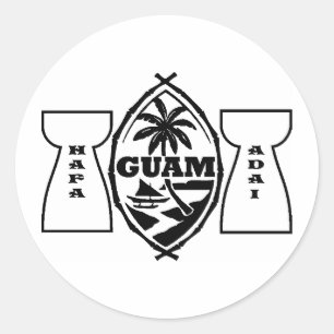 Guam-Siegel mit Latstein Runder Aufkleber