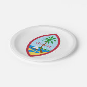 Guam-Siegel Pappteller (Schrägansicht)