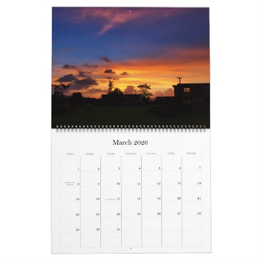 Guam Sunsets 12 Monate Kalender (Mär 2026)