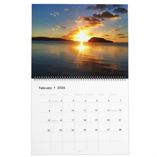 Guam Sunsets & Rainbows 18 Monate Kalender (Feb 2026)