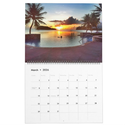 Guam Sunsets & Rainbows 18 Monate Kalender (Mär 2026)
