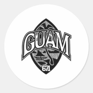 Guam Usa Siegel Chamorro Stolz Guamanian Inselbewo Runder Aufkleber