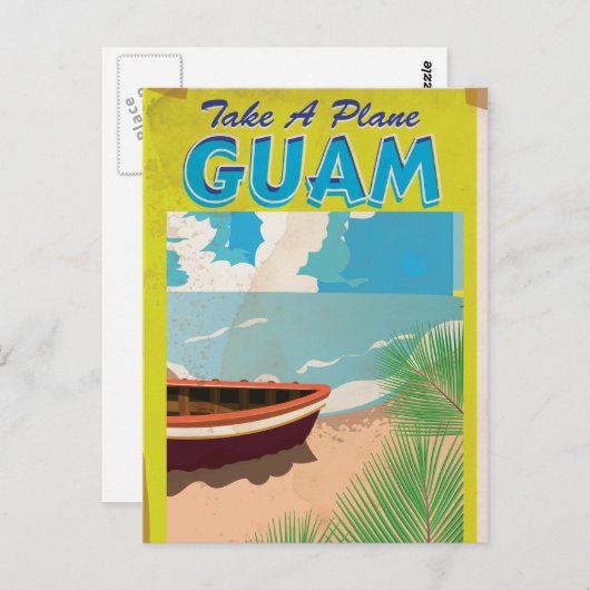 Guam Vintage Travel Poster Postkarte (Vorne/Hinten)