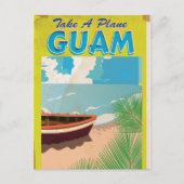 Guam Vintage Travel Poster Postkarte (Vorderseite)
