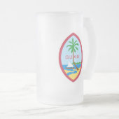 Guam-Wappen Mattglas Bierglas (VorderseiteRechts)