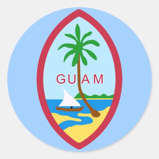 Guam-Wappen Runder Aufkleber (Vorderseite)