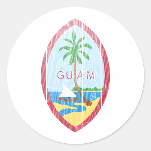 Guam-Wappen Runder Aufkleber (Vorderseite)