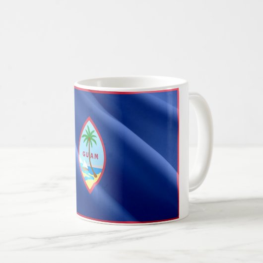 Guam - Waving Flag - Kaffeetasse (VorderseiteRechts)