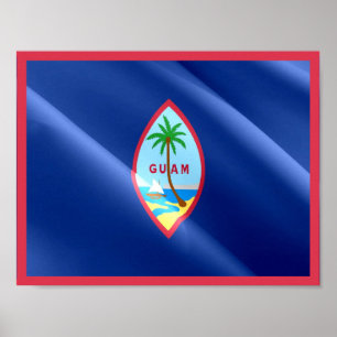 Guam - Waving Flag - Poster