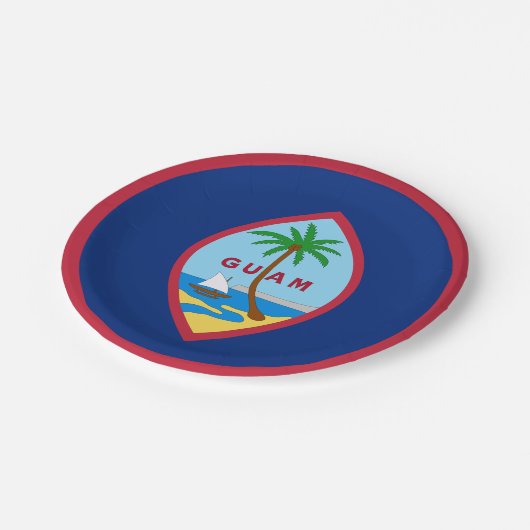 Guamanische Fahne Teller, Party, Sport, Guam Pappteller (Schrägansicht)