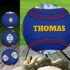 guamanische Flagge, Guam, Monogram, Baseball-Balls Baseball