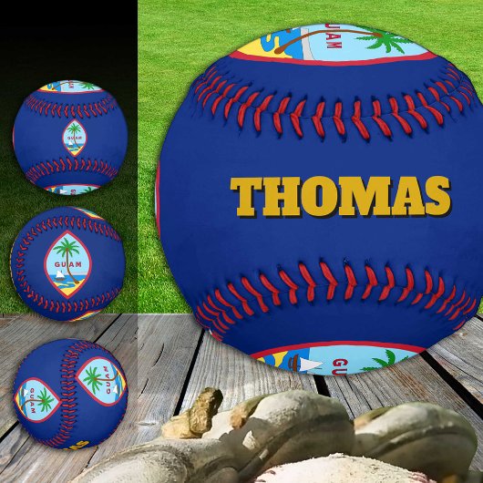 guamanische Flagge, Guam, Monogram, Baseball-Balls Baseball