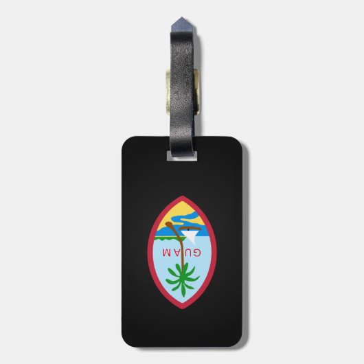 Guamanisches Wappen Gepäckanhänger (Rückseite vertikal)