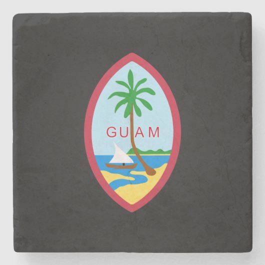 Guamanisches Wappen Steinuntersetzer (Vorderseite)