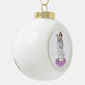 Guan Yin Bodhisattva auf Lotus Keramik Kugel-Ornament (Links)