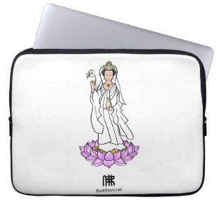 Guan Yin Bodhisattva auf Lotus Laptopschutzhülle