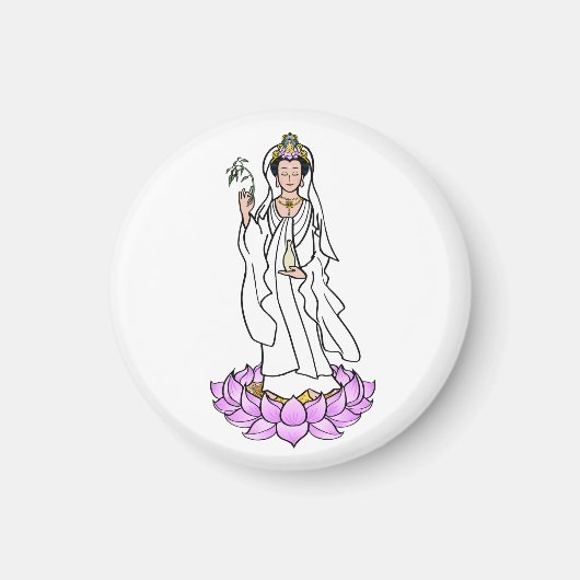 Guan Yin Bodhisattva auf Lotus Magnet (Vorne)