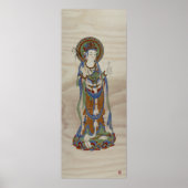 Guan Yin Buddha Doug Fir Hintergrund Art Print Poster (Vorne)