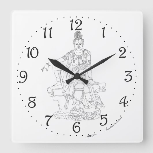 Guan Yin Square Wall Uhr (Vorderseite)