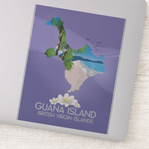 Guana Island Britische Jungferninseln Reiseplakat Aufkleber