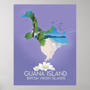 Guana Island Britische Jungferninseln Reiseplakat Poster