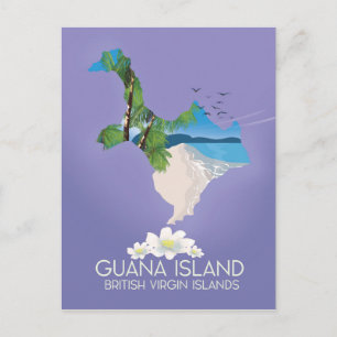 Guana Island Britische Jungferninseln Reiseplakat Postkarte