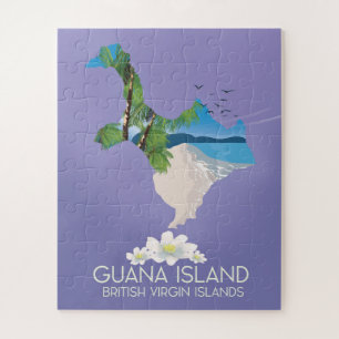 Guana Island Britische Jungferninseln Reiseplakat Puzzle