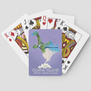 Guana Island Britische Jungferninseln Reiseplakat Spielkarten