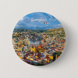 Guanajuato, Mexiko - Farbige Stadtansicht Button