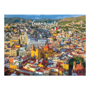 Guanajuato, Mexiko - Farbige Stadtansicht Fotodruck