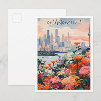 Guangzhou China Vintage Reisekunst Postkarte