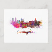 Guangzhou skyline im Watercolor Postkarte (Vorderseite)